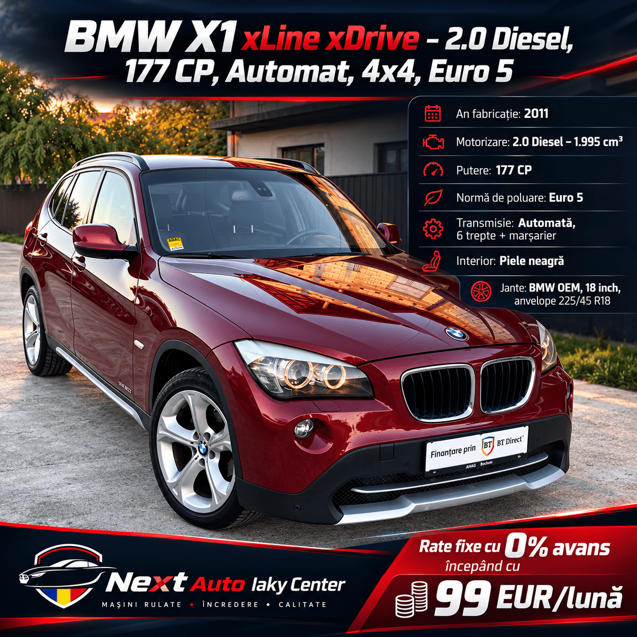 BMW X1 xLine xDrive – Ofertă Premium (1) BMW X1 xLine xDrive – 2.0 Diesel, 177 CP, Automat, 4x4, Euro 5 - imagine 1