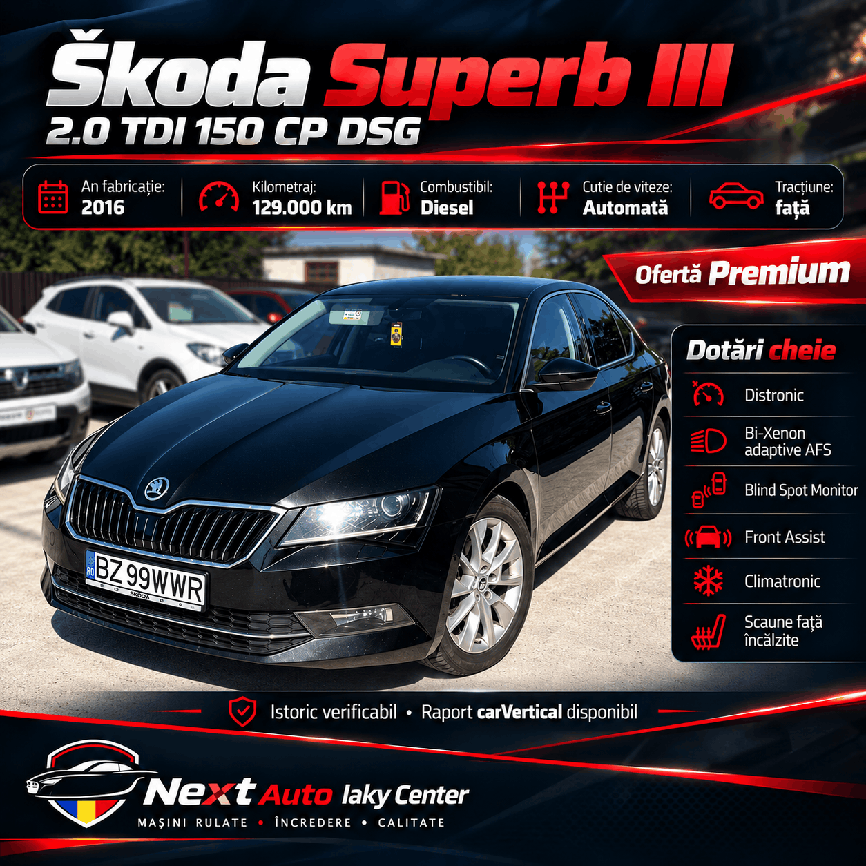 Škoda Superb III – 2.0 TDI, 150 CP, DSG Automat, Distronic, Bi-Xenon AFS 2016 (6) Škoda Superb III – 2.0 TDI, 150 CP, DSG Automat, Distronic, Bi-Xenon AFS | 2016 - imagine 1